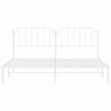 Metal Bed Frame without Mattress with Headboard White 200x200cm 373943