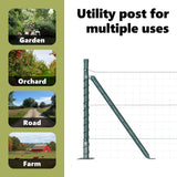 Fence Post with Concrete Base 52 pcs Green Powder-Coated Steel 3350218