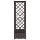 Raised Bed with Trellis and Roof Brown 203 x 40 x 123 cm PP 42032517