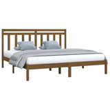 Bed Frame without Mattress Honey Brown 200x200 cm Solid Wood 3105273