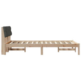 Bed frame Brown and dark grey 120 x 200 cm Solid pine wood 878610