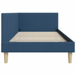 Corner Bed Frame Blue 80 x 200 cm Fabric and Engineered wood 42016180