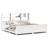 Bookcase Bed without Mattress White 180x200 cm Super King Solid Wood 3323798