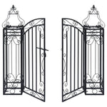 ZNTS Ornamental Garden Gate Wrought Iron 122x20.5x100 cm 49419