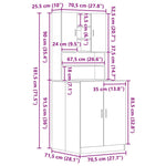 Washing Machine Cabinet 2 pcs Black oak 70.5 x 71.5 x 181.5 cm 3332516