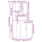 Washing Machine Cabinet 2 pcs Black oak 70.5 x 71.5 x 181.5 cm 3332516