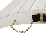 Sun Lounger White Solid Acacia wood 184 x 55 x 64 cm Foldable 363281