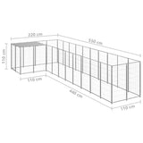 Dog Kennel Silver 7.26 m Steel 3082243