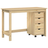 Desk Cabinet Set 2 pcs Brown Solid Pine Wood 3438774