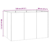 ZNTS Planter White 120x80x80 cm Steel 860788