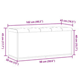 Storage Bench Old Wood 102x42x45 cm Engineered Wood 857619