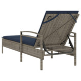 Sun Lounger Reclining Grey 63 x 200 x 81 cm Poly rattan 368305