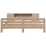 ZNTS Bed Frame without Mattress 200x200 cm Solid Wood Pine 3309890