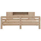 ZNTS Bed Frame without Mattress 200x200 cm Solid Wood Pine 3309890
