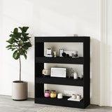 ZNTS Book Cabinet/Room Divider Black 80x30x103 cm Engineered wood 811701