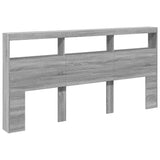 Headboard Cabinet with LED Grey Sonoma 200x17x102 cm 839222