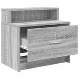 ZNTS Bedside Cabinets with Drawer 2 pcs Grey Sonoma 51x31x47 cm 858679