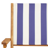 3 Piece Bistro Set Blue and White Fabric and Solid Wood 3281801