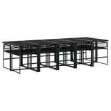 ZNTS 13 Piece Garden Dining Set Black Poly Rattan 3295037