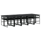 Garden Dining Set Black Poly Rattan 13 Piece Set Stackable 3295037