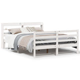 Bed Frame with Headboard without Mattress White 140x200 cm 3306646