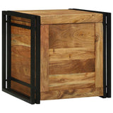 Storage Box Brown and Black 50 x 50 x 50 cm Solid Acacia Wood 4016744
