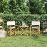 Folding Director's Chairs 2 pcs Cream Solid Wood Teak 4008512