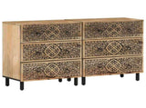 Side Cabinets 2 pcs 60x33x75 cm Solid Wood Mango 3206305