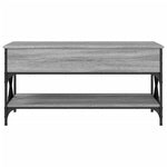 ZNTS Coffee Table Grey Sonoma 100x50x50 cm Engineered Wood and Metal 845359