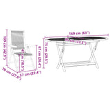 Garden Dining Set Folding 5 pcs Black Solid Acacia Wood 3375736