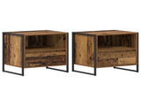 Bedside Table 2 pcs Old Wood 50 x 39.5 x 50 cm Engineered Wood 886675