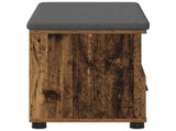 Hall Bench Old Wood 80 x 38 x 46 cm Engineered Wood and Fabric 891462