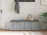 Hall Bench with Cushion with Shelf Grey Sonoma 100 x 38 x 46 cm 891493