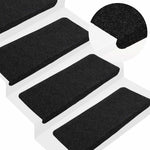 ZNTS Stair Mats Self-adhesive 30 pcs Black 65x24.5x3.5 cm 3365908