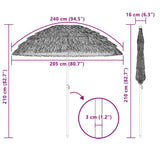 Garden Parasol Natural 205 x 205 x 210 cm 42006674