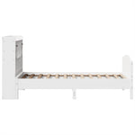 ZNTS Bookcase Bed without Mattress White 90x200cm Solid Wood Pine 3323162