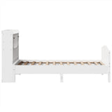 ZNTS Bookcase Bed without Mattress White 90x200cm Solid Wood Pine 3323162