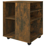 Rolling Cabinet Smoked Oak 60x53x72 cm Engineered Wood 815969