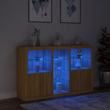 Sideboard with LED Lights Sonoma Oak 162x37x100 cm 3209172