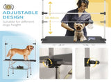 42" Dog Grooming Table, Adjustable Pet Cat Drying Beauty Table with 2 Loops Storage Basket, Rubber T3398P349614