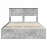 Bed Frame with Drawer Concrete Grey 140 x 190 cm Engineer Wood 3409845