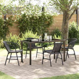 Garden Dining Set 5 pcs Black Powder-Coated Steel 3379382
