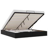 Ottoman Bed Frame without Mattress Black Super King Faux Leather 3310831