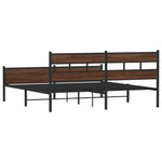 ZNTS Metal Bed Frame without Mattress Brown Oak 183x213 cm 3308518