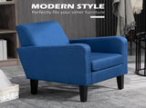 Linen-Look Boxy Armchair - Blue T3398P329957