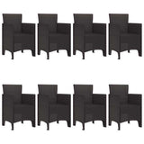 Garden Dining Set 9 pcs Brown Polypropylene 3378577