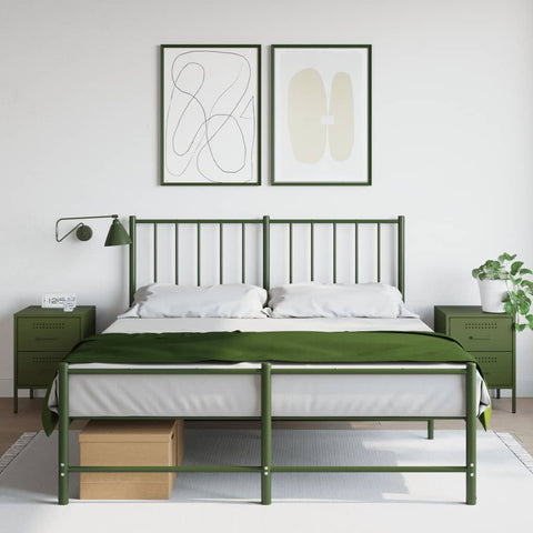 ZNTS Bedside Cabinets 2 pcs Olive Green 36x39x50.5 cm Steel 842931