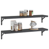Wall Shelves 2 pcs 100x23.5 cm Black Stainless Steel 30289