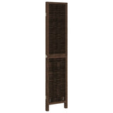 Room Divider 3 Panels Dark Brown Solid Wood Paulownia 358654