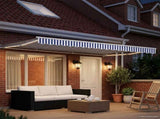 Manual Awning Frame with LEDs Blue and White 4 x 2 m 3420553